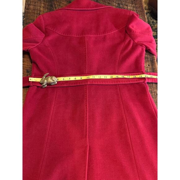 Ellen Tracy Long Button Down Belted Peacoat Trenchcoat Wool/Angora blend Size 12 - Picture 11 of 15